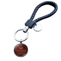 Keep Calm and Read On keychain with black braided leather strap and glass pendant charm - Reading Theme(JY008104-11)