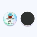 Magnets de réfrigérateur en verre Keep Calm and Eat a Cupcake avec design de cupcake bleu - Slogan Eat A Cupcake (JY008106-10)