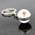 Künstlerischer Gymnastik-Glasball-Schlüsselanhänger mit Aquarell-Silhouette - Aquarell Dehnung-Stil (JY008149-2)