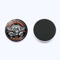 Vintage Route 66 glass fridge magnet with retro motorcycle design and magnetic back - American Retro Motorcycle Style (JY008192-1)
