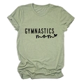T-shirt maman de gymnastique olive chiné à plat avec impression graphique cœur - Vert Olive (Police Noire)