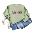 Flat lay of a green Registered Nurse sweatshirt paired with blue jeans and white shoes - S / Olive Green (Black Pattern)