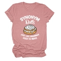 Detail of soft heather mauve T-shirt fabric and high-quality cinnamon roll graphic print - Rose Gold (White Text)