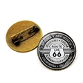 Insigne en verre Route 66 avec noms de huit États sur base en métal au style vintage - Motif Carte des Huit États Route 66 (JY008183-2)