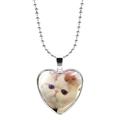 Détail d'un collier pendentif en forme de cœur avec un motif mignon de chat exotic shorthair - Chat Exotic Shorthair Garfield (JY008172-18)