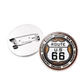 Detailed view of Route 66 badge showing retro shield logo and name of states - Surrounding State Names Design (JY008184-4)