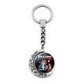Detailed shot of rotating metal keychain with baseball theme and Amazing Big Brother text - Cartoon Bear Big Brother Gift Style (JY008286-7)