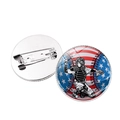 Vorder- und Rückseite der Baseball-Anstecker mit USA-Flaggen-Design und Sicherheitsnadel - Baseball-Fänger-Muster (JY008284-1)