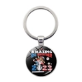 Close-up of baseball bear pendant keychain with Amazing Big Brother 2023 design - Amazing Big Brother 2023 Bear Style (JY008280-7)