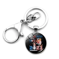Detail of metal keychain with American flag themed Best Big Brother baseball pendant - Cat Rabbit Best Big Brother in the World (JY008308-8)