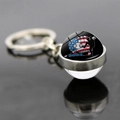 Détail d'un porte-clés de baseball 2023 avec gant drapeau USA et boule de verre - Style Projection Gant de Baseball 2023 (JY008288-9)