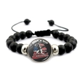 Schwarzes mattes Baseball-Armband mit US-Flaggen-Anhänger für Herren und Jungen - Baseball Junge Stil (JY008293-12)