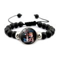 Verstellbares schwarzes mattes Perlenarmband mit 2023 Best Big Brother USA-Anhänger - Best Big Brother 2023 (JY008293-8)