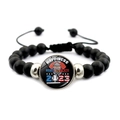 Detail eines Baseball-Armband mit US-Flaggen-Anhänger und verstellbarem Band - Bär 2023 Stil (JY008293-6)
