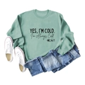 Mise à plat du sweat à col rond vert menthe avec texte, jeans et baskets blanches - S / Vert Clair (Texte Noir)