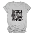 Detail of crop top print with corn graphic and text on heather grey cotton fabric - Light Gray