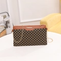 Brown cross-body chain bag with golden dot pattern and metallic S-logo accent - Brown