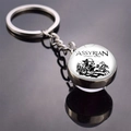 Roman Empire style silver keychain with Assyrian chariot archer glass ball pendant - Assyrian Chariot Archer (JY008320-3)