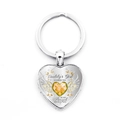 Porte-clés ailes d'ange avec cœur jaune et gravure sentimentale pour fille et papa - Coeur Jaune