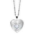 Collier cœur argenté ailes d'ange gravé Daddy's Girl pour filles élégant - Transparent