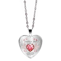 Collier cœur ailes d'ange en argent avec pierre de naissance rouge et gravure Daddy - Rouge Foncé
