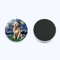 Van Gogh Sternennacht Stil Golden Retriever Glas Kühlschrankmagnet mit Magnetrückseite - Jy008400-3