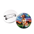 Spilla artistica husky Notte Stellata di Van Gogh con cupola in vetro e base argento - Jy008393-7