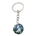Détail d'un porte-clés en métal avec pendentif de Bull Terrier style Nuit Étoilée de Van Gogh - Style Bull Terrier (JY008351-10)