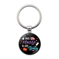 Nurses Day gift keychain with This Nurse IS OFF Duty glass cabochon pendant - This Nurse Is Off Duty Style (JY008426-7)