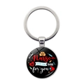 Nurse appreciation keychain with glass gem pendant and medical symbols on white background - Jy008426-6