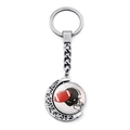 Rotating sports keychain with American football and helmet motif in moon-shaped frame - American Football Helmet Style (JY008461-7)