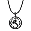 Pendentif Marteau de Thor Mjölnir viking avec runes et cordon noir réglable pour homme - Motif Marteau De Thor (JY008478-11)
