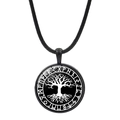 Pendentif boussole viking avec l'arbre de vie Yggdrasil et cercle runique nordique - Motif Arbre De Vie (JY008478-10)
