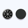 Viking Vegvisir und Valknut Kühlschrankmagnet aus Glas in der Detailansicht - Kombination aus Runen und Valknut Stil (JY008474-6)