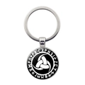 Porte-clés Viking Triskele en argent avec cornes d'Odin et runes nordiques du Futhark gravées - Style Triskele Cornes d'Odin (JY008463-12)