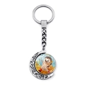 Rotating hedgehog keychain with crescent moon pendant and cute violin illustration - Autumn Harvest Style (JY008501-8)