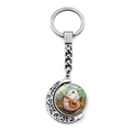 Detailed view of the double-sided rotating hedgehog moon pendant with intricate engraving - Musical Performance Style (JY008501-7)