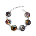 Bracciale di Halloween con ciondoli a fantasma e teschio su catena d'argento festa - Stile Illustrazione Halloween 2 (JY008507-2)