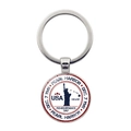 Detail of silver Pearl Harbor memorial keychain with USA flag and Hawaii engraving - Pearl Harbor Commemorative Statue of Liberty Style (JY008527-Silver 11)