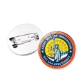 Vintage Statue of Liberty tin badge with global landmarks and metal safety pin - Landmarks Combo Style / Silver