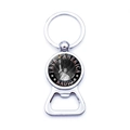 Close-up of vintage Statue of Liberty metal bottle opener keychain with glossy silver finish - TALK AMERICA RADIO Style (JY008535-8)