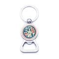 Detailed view of metal bottle opener keychain with Statue of Liberty souvenir emblem - Liberty American Souvenir Style (JY008535-7)