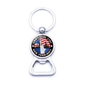 Silver metal Statue of Liberty bottle opener keychain with New York City souvenir emblem - CWA LOCAL 1101 New York Skyline Style (JY008535-6)