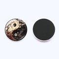 Magnets de frigo Yin Yang en verre avec fleurs de cerisier et motifs floraux pour déco - Fleurs de Cerisier Bois Mort Yin Yang (JY008567-3)