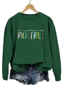 Dettaglio della felpa da pickleball verde scuro con colletto a coste e testo colorato - S / Felpa verde scuro (motivo testo bianco)