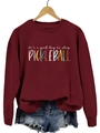 Detail of the high-quality print on burgundy sweatshirt showing pickleball theme design - S / Wine Red Sweatshirt (White Text Pattern)