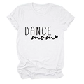 Dettaglio della t-shirt bianca con scritta DANCE mom nera e decorazione cuore rosso - Bianco (Carattere Nero)