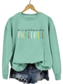 Detail of mint green sweatshirt with 'it's a good day to play PICKLEBALL' text print - S / Light Green Sweatshirt (Black Text Pattern)
