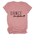 T-shirt da donna rosa polvere a maniche corte con stampa DANCE mom e piccolo cuore - Oro Rosa (Carattere Nero)