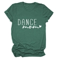 T-shirt Dance Mom verde scuro con stampa a cuore, top casual a maniche corte - Verde Retro (Font Bianco)